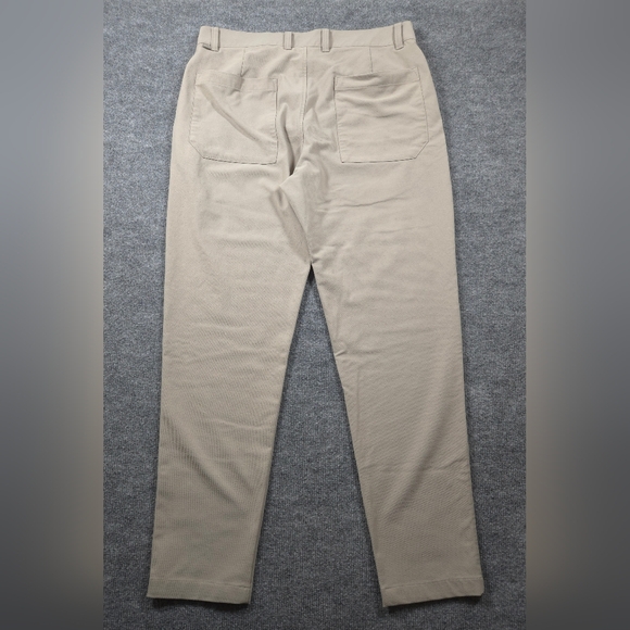 Lululemon Men’s ABC Slim Fit 5 Pocket Pant 33 Raw Linen Beige Warpstreme Khaki - Picture 5 of 8